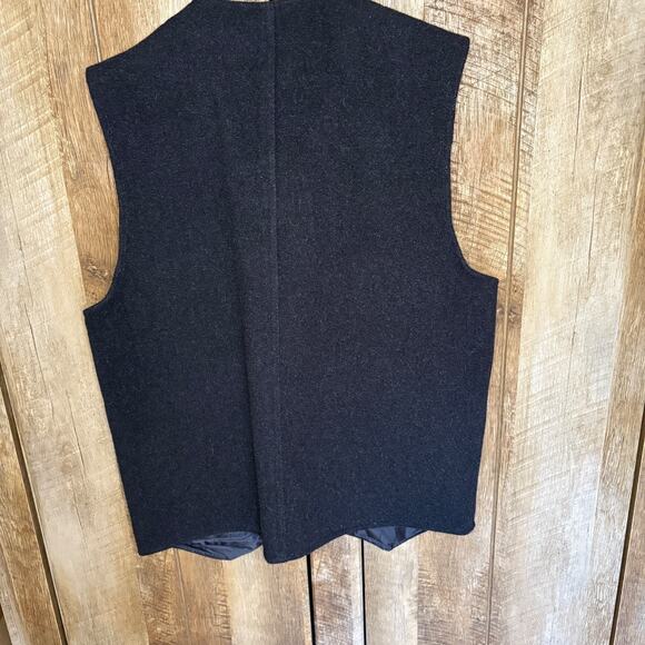 Wyoming Traders Mens Wool Hunting Outdoor Cowboy Ranch Vest - Black SZ Medium - Picture 6 of 6